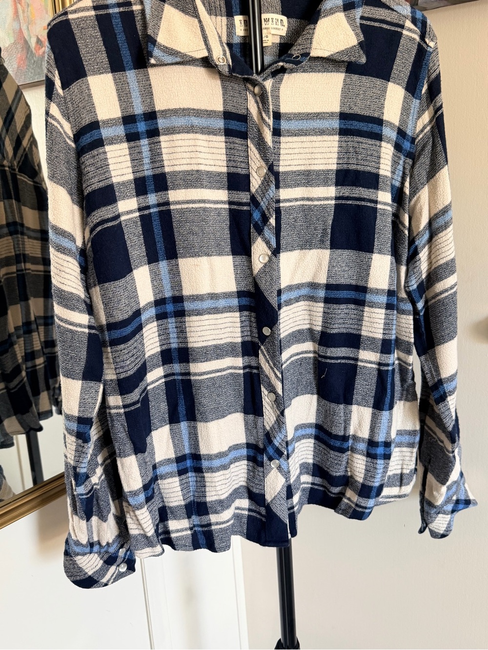 Idyllwind Plaid Snap Button Shirt β Large